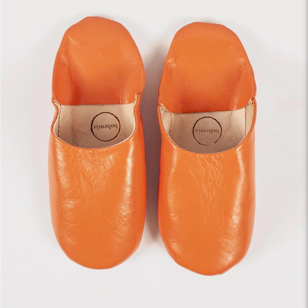Bohemia Moroccan Babouche slippers, tangerine